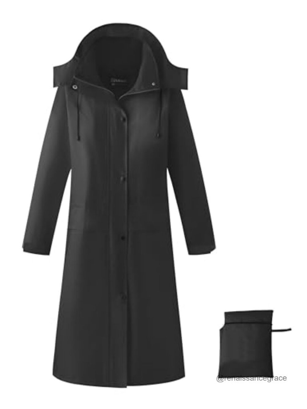 Waterproof Long Raincoat with Hood Full Length Women's Rain Jacket